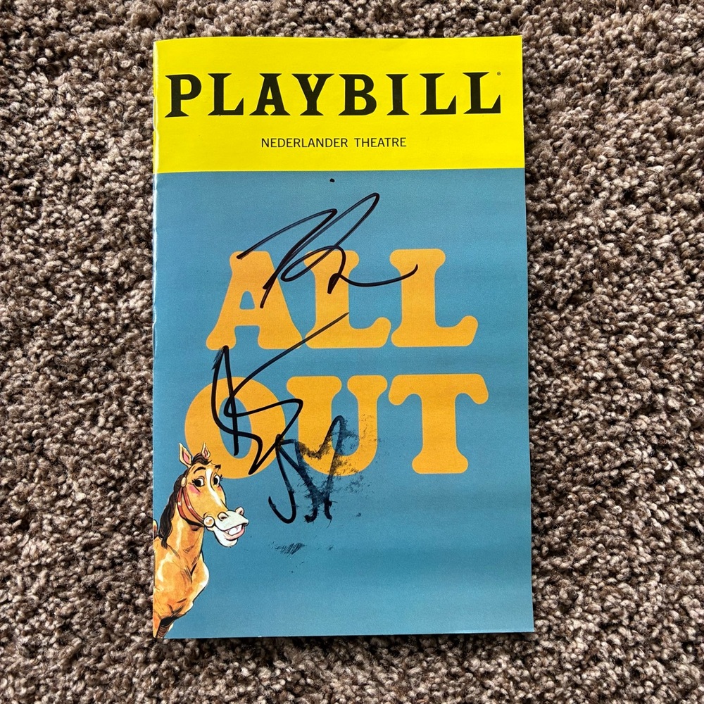 All Out Broadway signed playbill